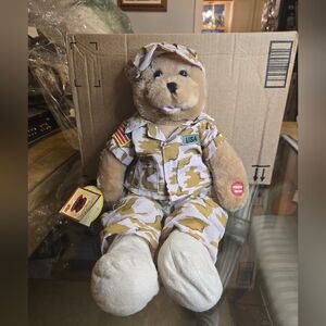 Chantilly Lane Musical GI Hero Bear with Camo Outfit Sings "God Bless The USA"